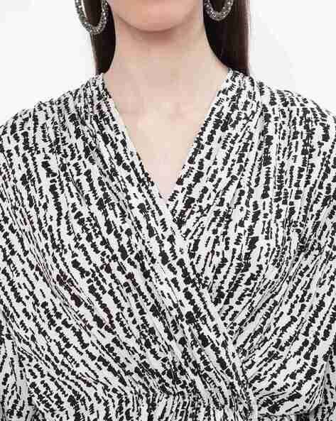 FEMMELLA Printed V-Neck Wrap Top
