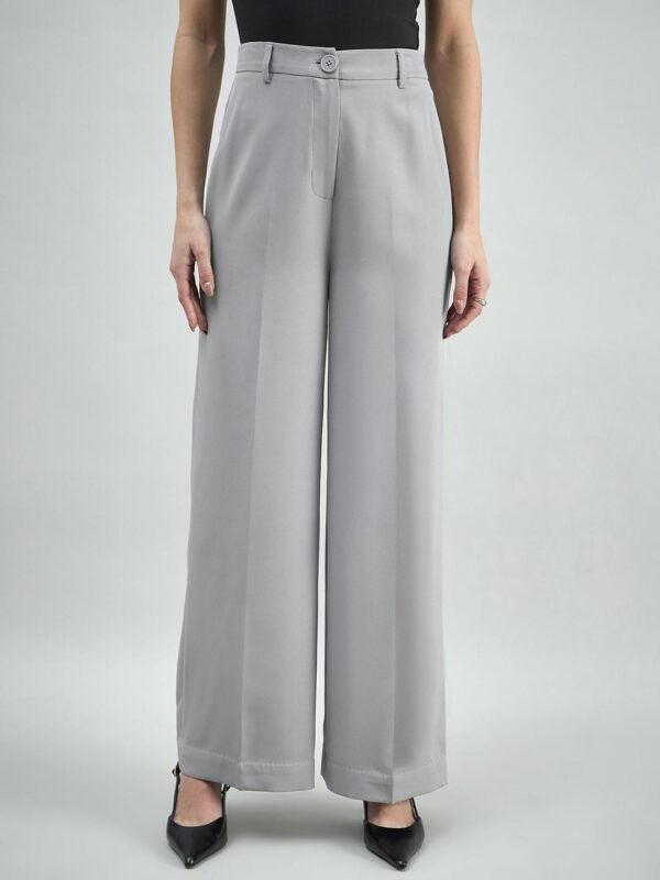 Light Grey High Waist Wide Leg Women’s Korean Pants