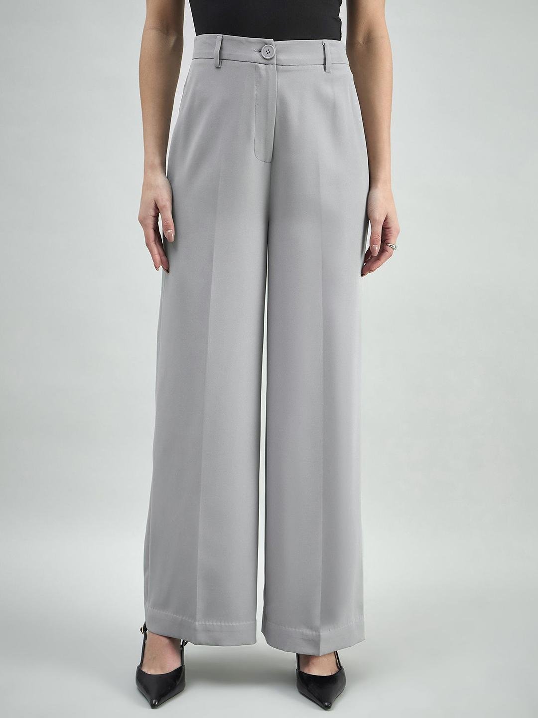 Light Grey High Waist Wide Leg Women’s Korean Pants