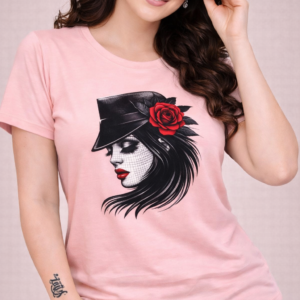Stylish Light Pink Graphic Printed Women’s T-Shirt